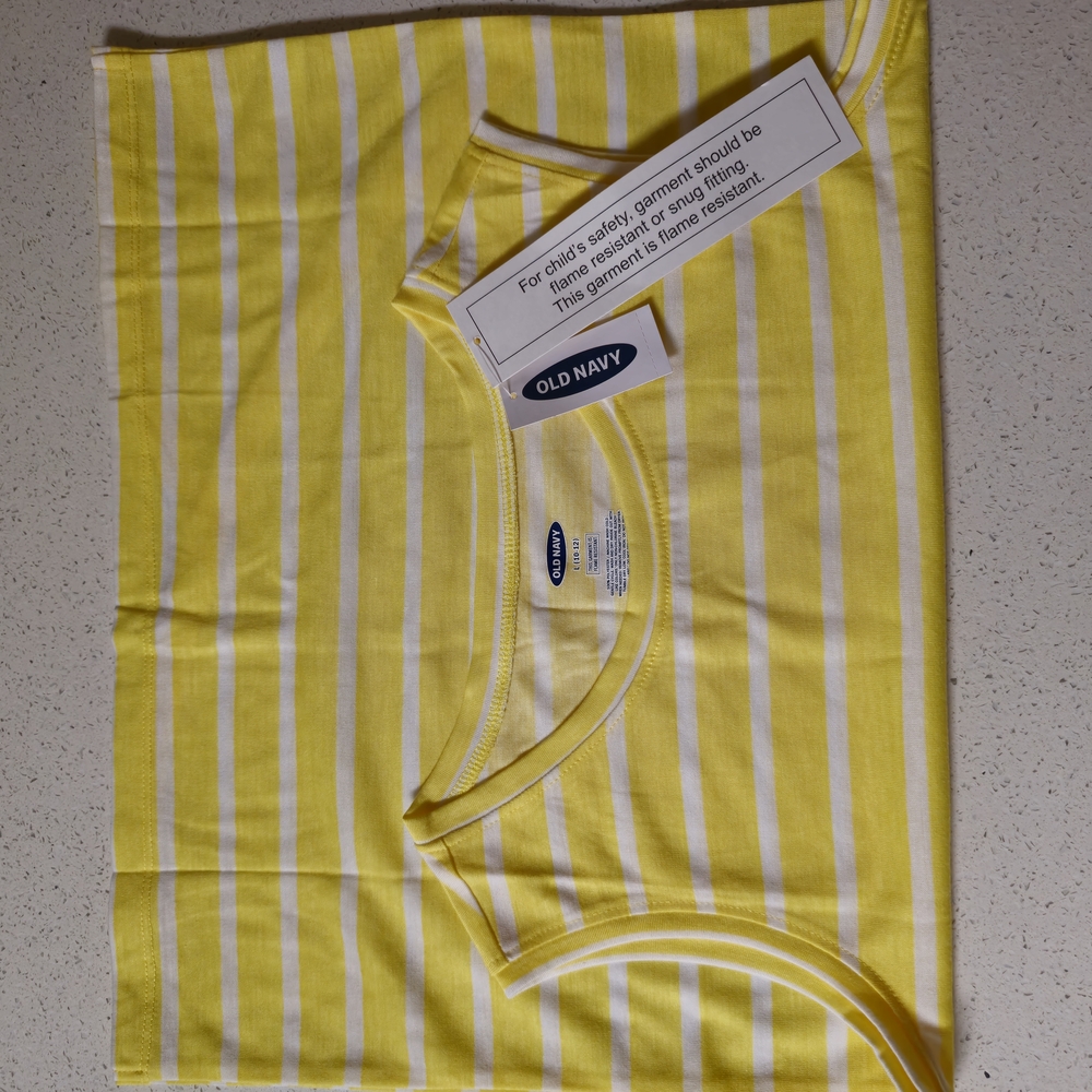 Old Navy Yellow and White Striped T-Shirt